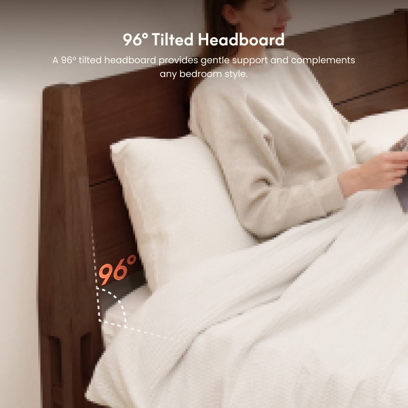 FlexiSpot Kana Japanese Joinery Bed with Headboard | Simple